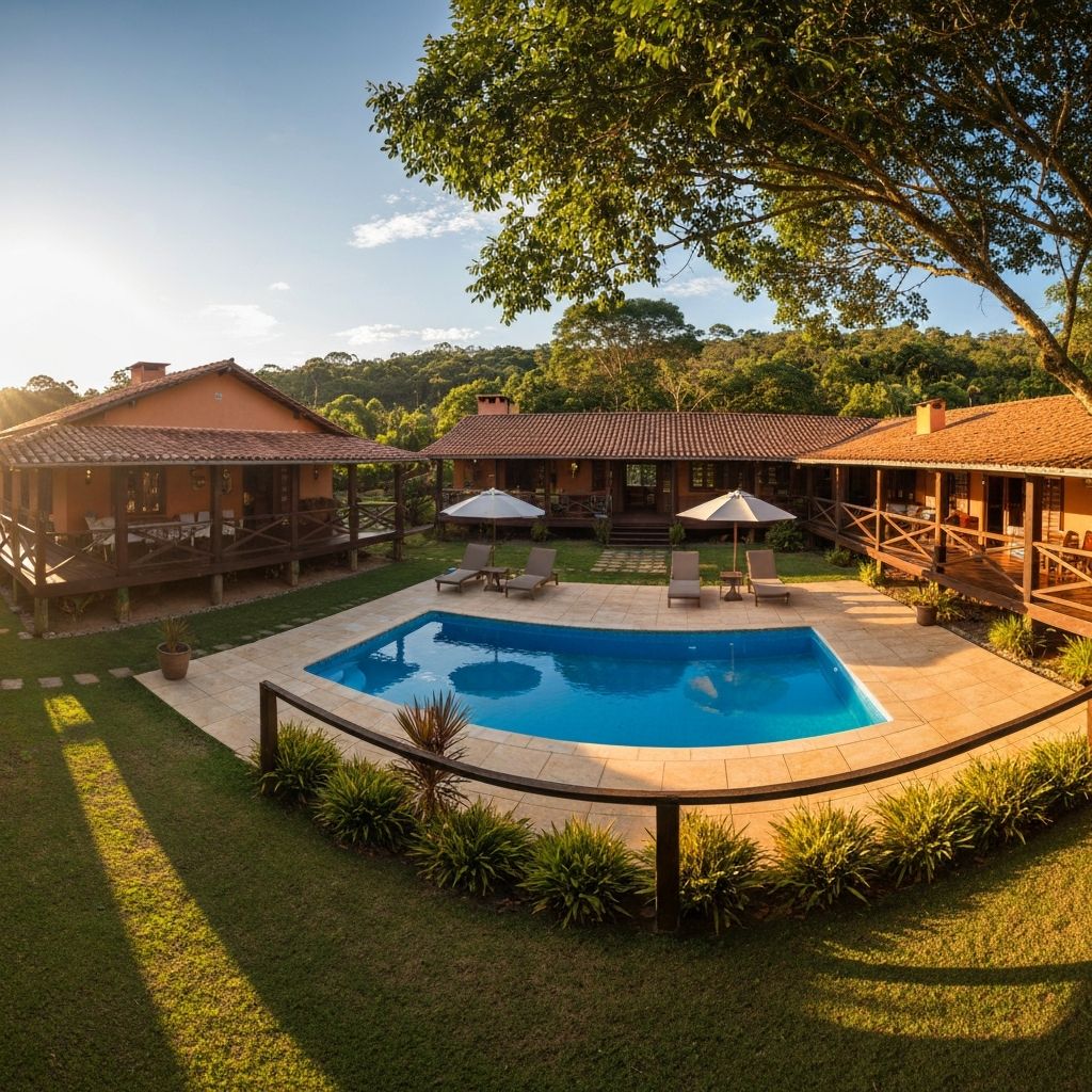 Casa de campo brasileña con piscina