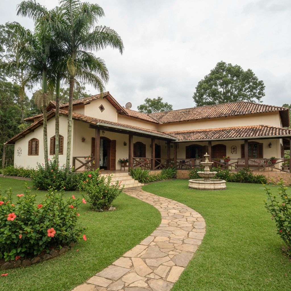 Casa de campo brasileña en la propiedad