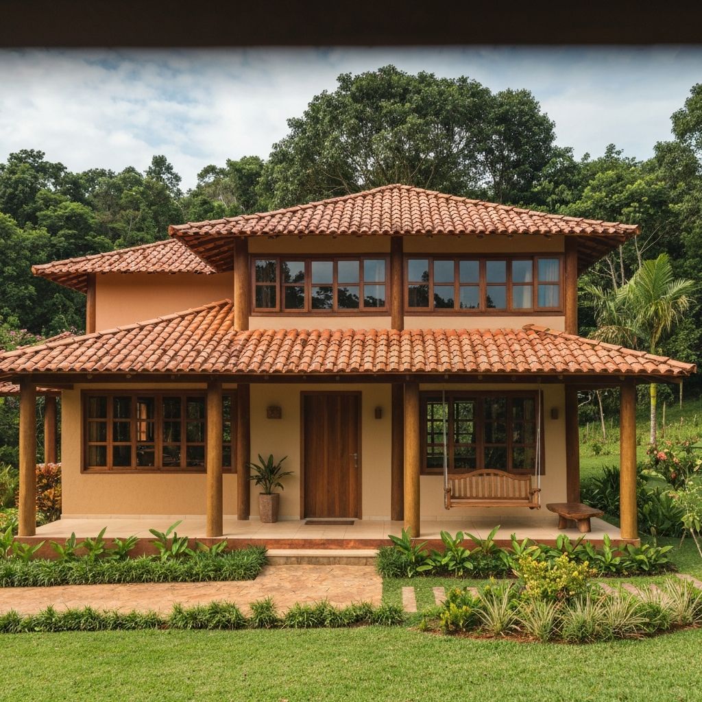 Casa de campo brasileña en la quinta